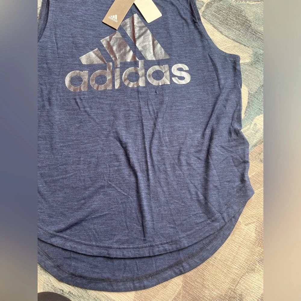 NEW WITH TAGS!!! Adidas Women’s Blue Sleeveless Shirt. Size medium - Picture 2 of 10